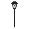 LED napelemes lámpa LAWN, 1,2 V, 100 mAh, 3000 K, 44 cm, IP44, fekete
