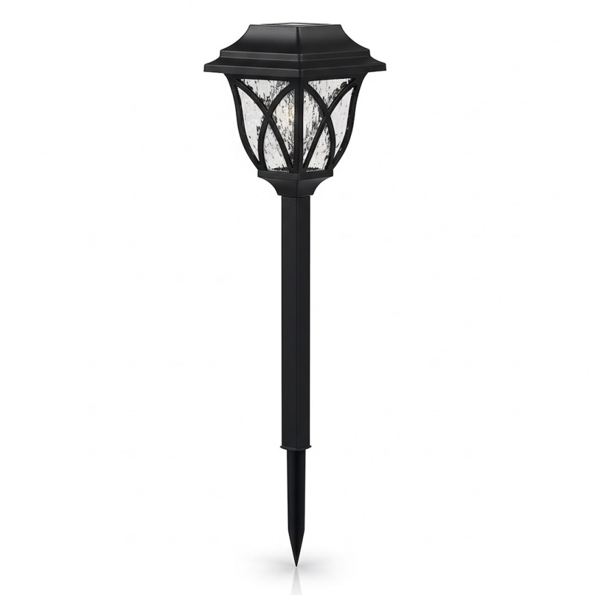 LED napelemes lámpa LAWN, 1,2 V, 100 mAh, 3000 K, 44 cm, IP44, fekete
