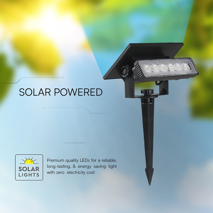 LED Napelemes lámpa 2in1 LED/0,9W/3,7V 3000K IP65 1200 mAh fekete