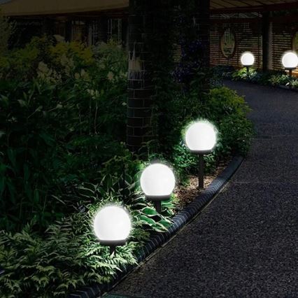 LED napelemes lámpa LED/1,2 V 6500 K 200 mAh átm. 15 cm IP44 fehér/fekete