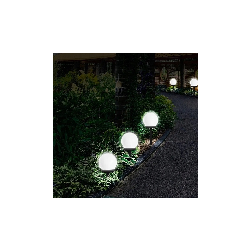 LED napelemes lámpa LED/1,2 V 6500 K 200 mAh átm. 15 cm IP44 fehér/fekete