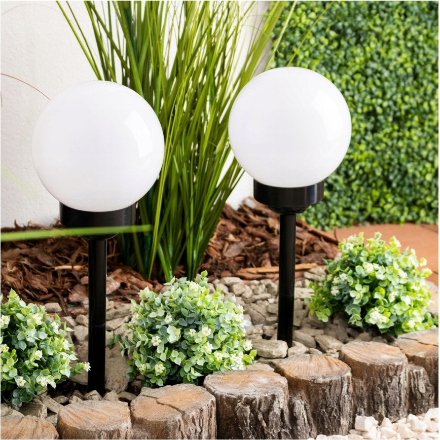 LED napelemes lámpa LED/1,2 V 6500 K 200 mAh átm. 15 cm IP44 fehér/fekete