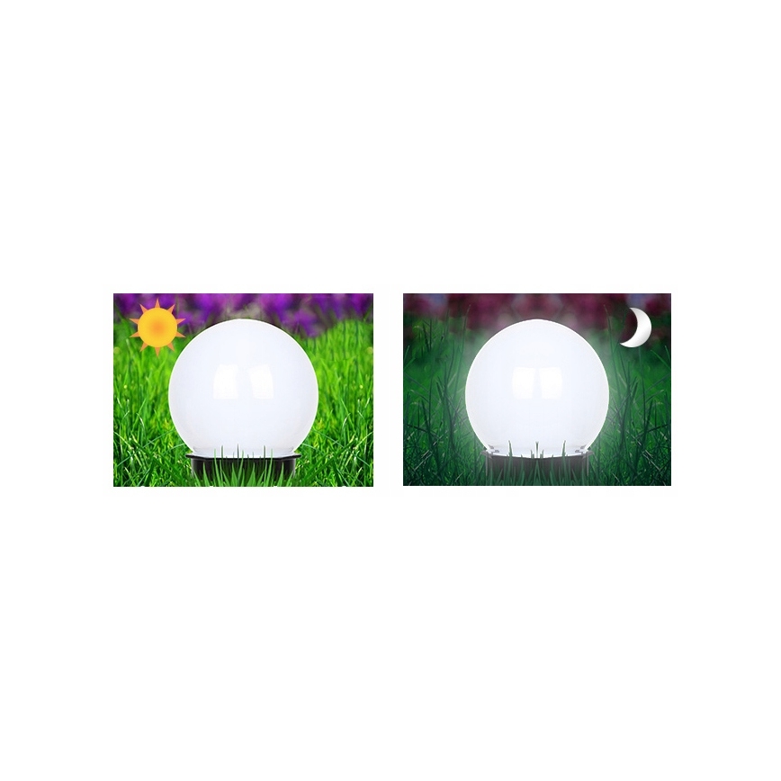 LED napelemes lámpa LED/1,2 V 6500 K 200 mAh átm. 15 cm IP44 fehér/fekete