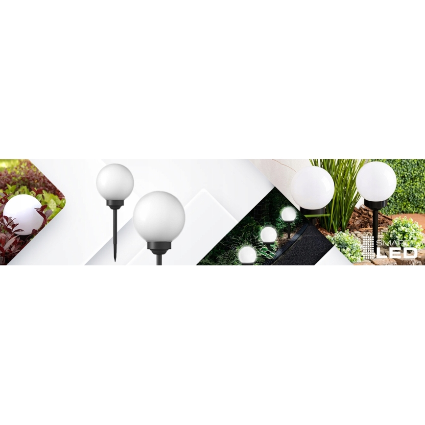 LED napelemes lámpa LED/1,2V 6500K 200 mAh átm. 20 cm IP44 fehér/fekete