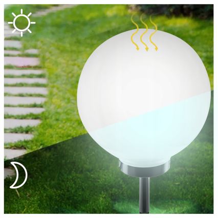 LED napelemes lámpa LED/1,2V, 6500K, 200 mAh, átmérő 30 cm, IP44, fehér/fekete