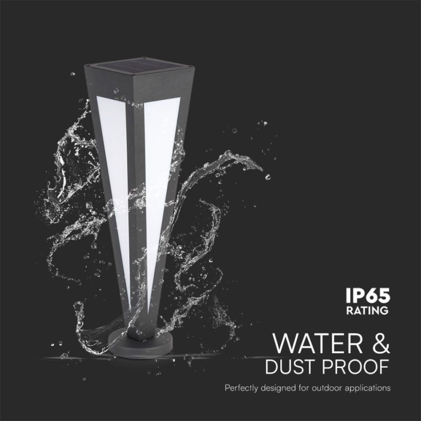 LED Napelemes lámpa LED/2W/3,7V IP65 3000K 2600 mAh fekete + távirányítás