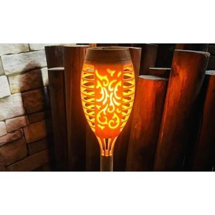 LED napelemes lámpatest MINISPARK BAMBOO LED/1,8W/5,5V IP44 600 mAh bézs