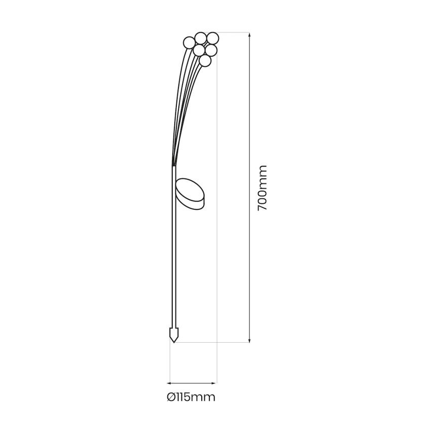 LED Napelemes lámpa MULTI LED/0,06W/1,2V 150 mAh IP44 fekete