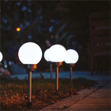 LED napelemes lámpa SPHERE LED/1,2V 4000K IP44 200 mAh átmérő 20 cm