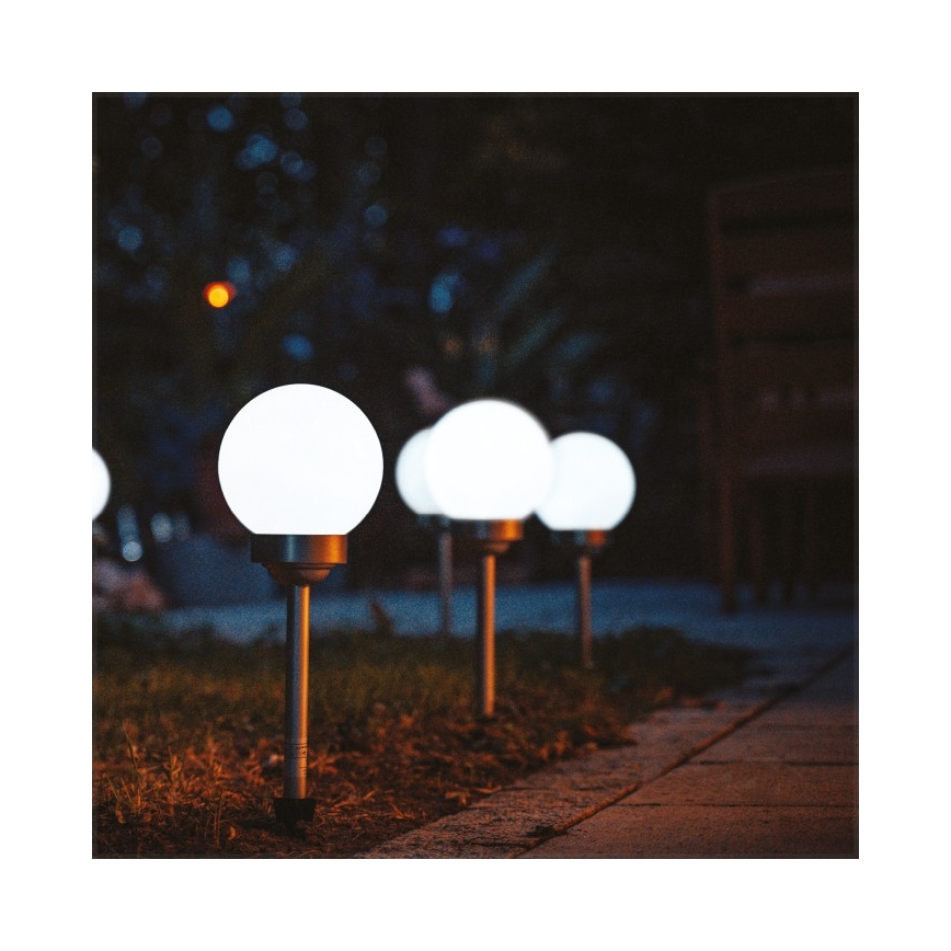 LED napelemes lámpa SPHERE LED/1,2V 4000K IP44 200 mAh átmérő 20 cm