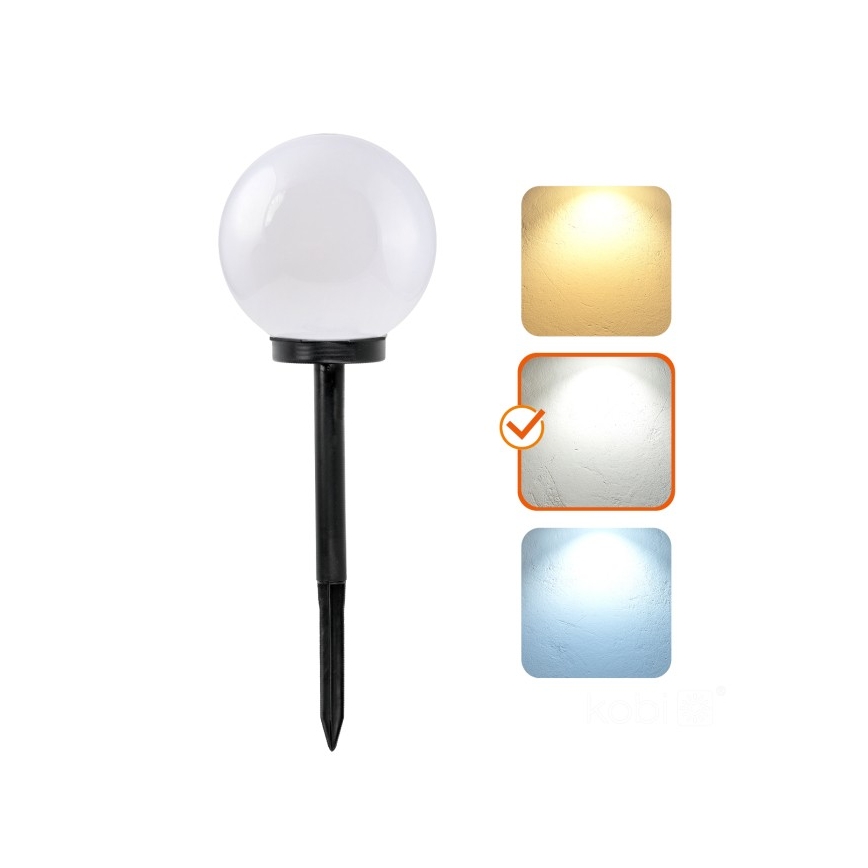 LED napelemes lámpa SPHERE LED/1,2V 4000K IP44 200 mAh átmérő 20 cm