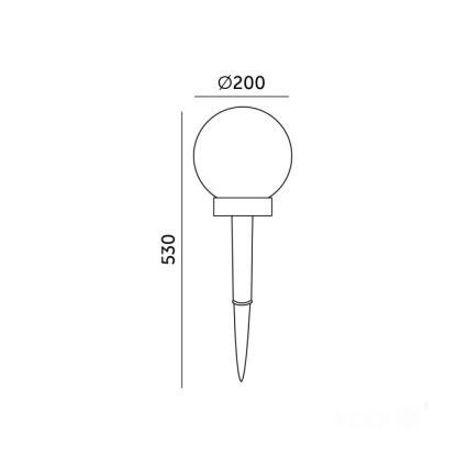 LED napelemes lámpa SPHERE LED/1,2V 4000K IP44 200 mAh átmérő 20 cm
