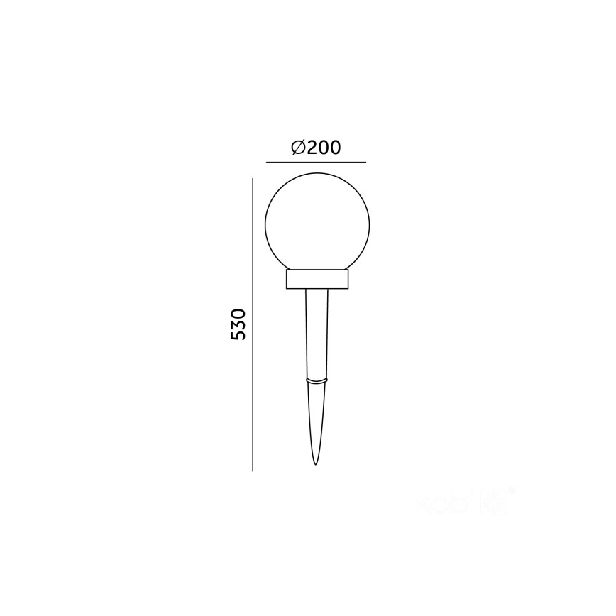 LED napelemes lámpa SPHERE LED/1,2V 4000K IP44 200 mAh átmérő 20 cm