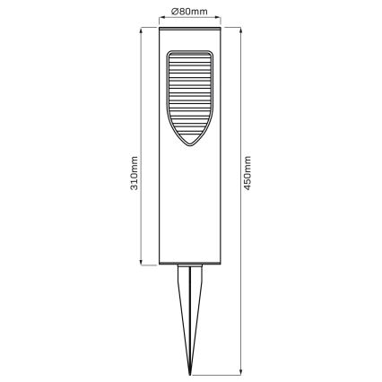 LED napelemes lámpatest ADDIS LED/1,2V 600 mAh IP44 fekete
