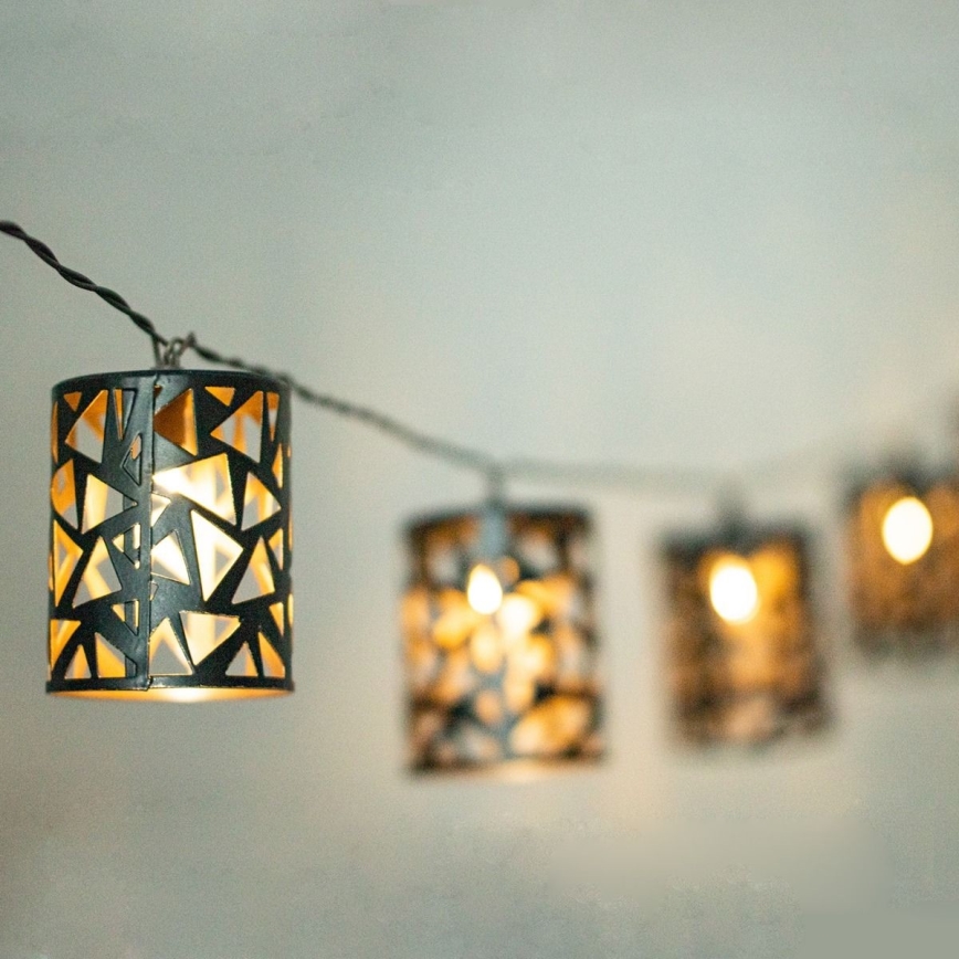 LED Napelemes lánc 10xE12/3,65m 600 mAh IP44 meleg fehér