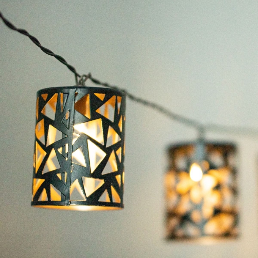 LED Napelemes lánc 10xE12/3,65m 600 mAh IP44 meleg fehér