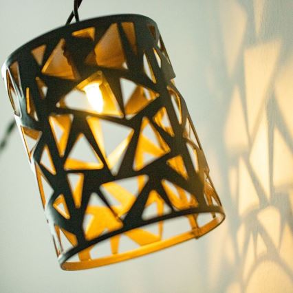 LED Napelemes lánc 10xE12/3,65m 600 mAh IP44 meleg fehér