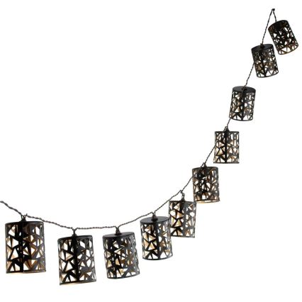 LED Napelemes lánc 10xE12/3,65m 600 mAh IP44 meleg fehér