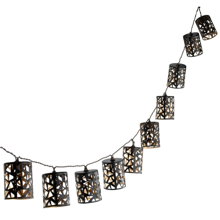 LED Napelemes lánc 10xE12/3,65m 600 mAh IP44 meleg fehér