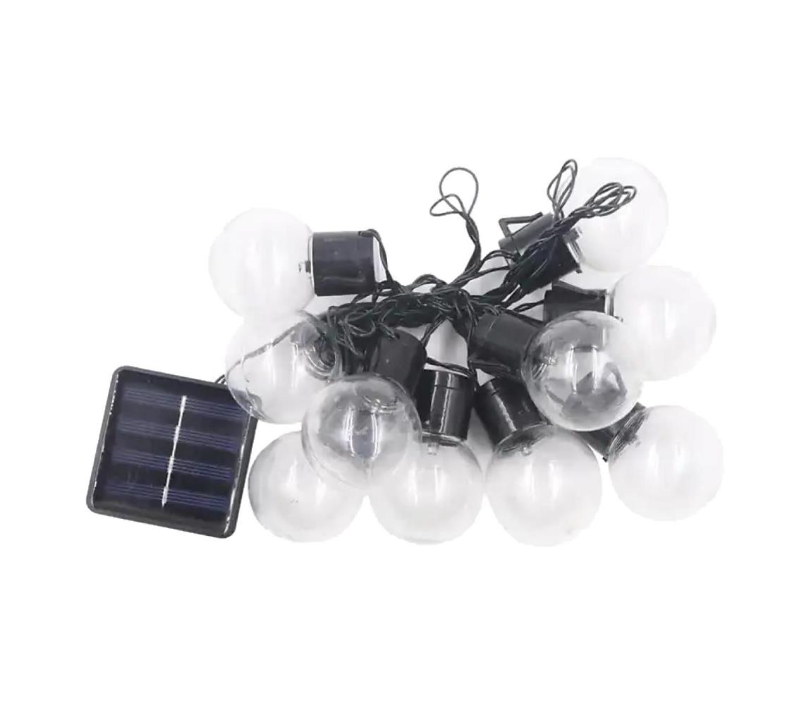 LED Napelemes lánc 10xLED/0,12W/1,2V 1xAA IP44 6000K