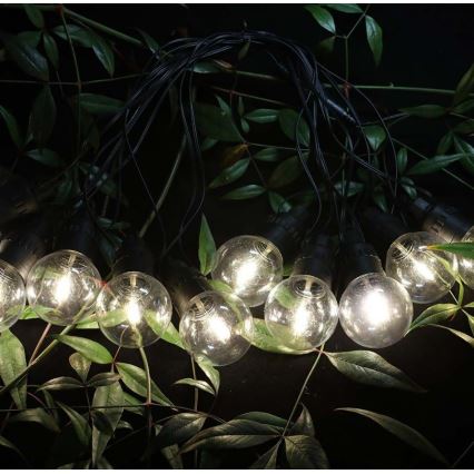 LED Napelemes fényfüzér 10xLED/0,5/4,5V 12 m 3000K IP44 1200 mAh + távirányító