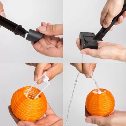 LED Napelemes lánc 10xLED/1,2V 3,7m 300mAh IP44 többszínű