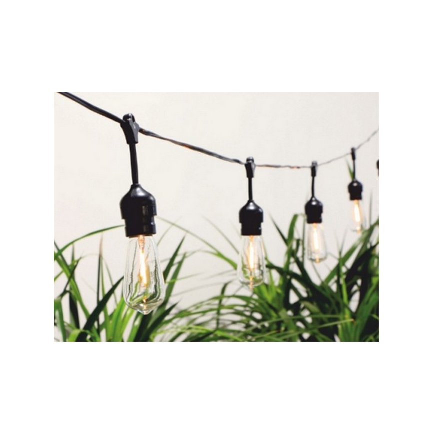 LED Napelemes lánc 10xLED/1,2V 600 mAh 5,94m IP44 meleg fehér