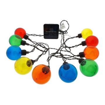 LED Napelemes lánc 10xLED/3,65m 600 mAh IP44 többszínű