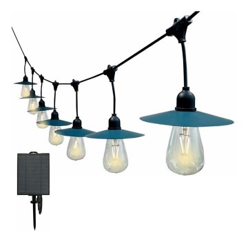 LED Napelemes lánc 15xLED/0,2W/3,7V 15,6 m 3000K IP44 2400 mAh