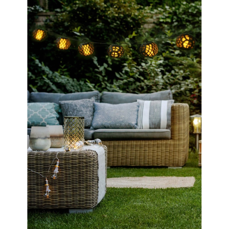 LED Napelemes lánc 3,8 m 8xLED/1,2V 600 mAh