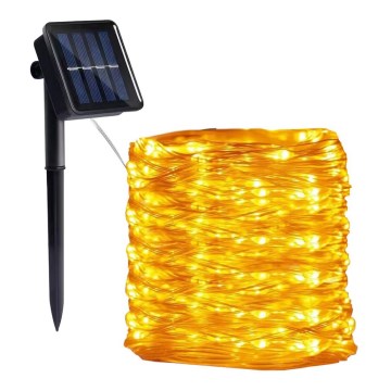 LED Napelemes lánc 300xLED/0,12W/1,2V 1xAA 27 m IP44 3000K 800 mAh