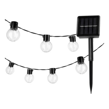 LED napelemes lánc 30xLED/0,12W/1,2V 1xAA IP44 3000K 400 mAh