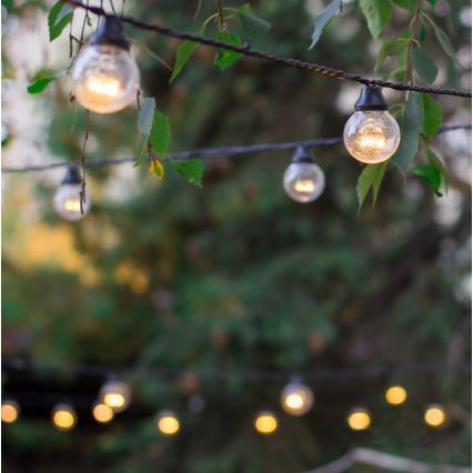 LED napelemes lánc 30xLED/0,12W/1,2V 1xAA IP44 3000K 400 mAh