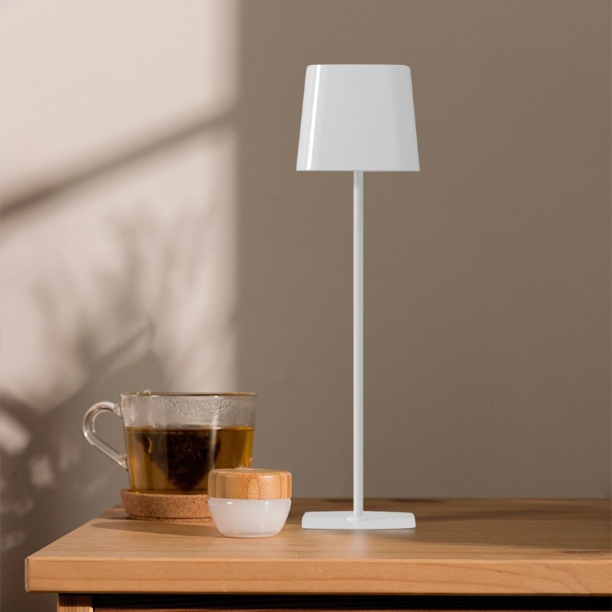 LED Napelemes dimmelhető mágneses érintős újratölthető asztali lámpa LED/5W/5V 3000-6000K 3600 mAh IP65 fehér