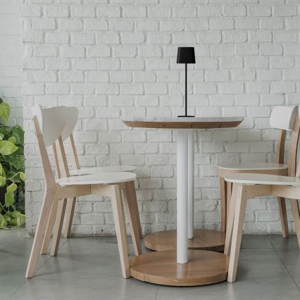 LED Napelemes dimmelhető mágneses érintős újratölthető asztali lámpa LED/5W/5V 3000-6000K 3600 mAh IP65 fekete