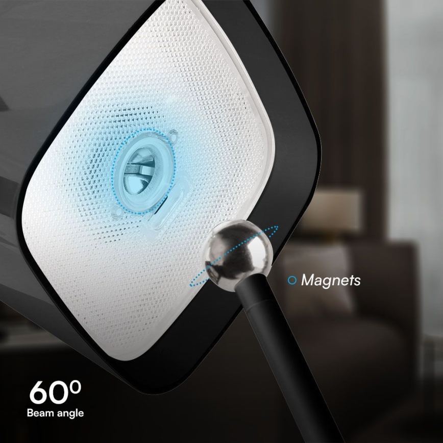 LED Napelemes dimmelhető mágneses érintős újratölthető asztali lámpa LED/5W/5V 3000-6000K 3600 mAh IP65 fekete