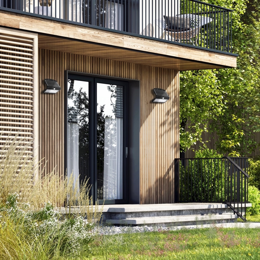 LED napelemes lámpa mozgás- és alkonyatérzékelővel LED/6,8W/4000 mAh 3,7V IP65