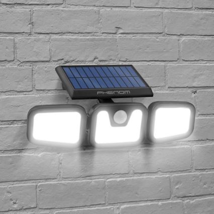 LED Napelemes reflektor érzékelővel 3xLED/3,3W/5V IP65 2400 mAh