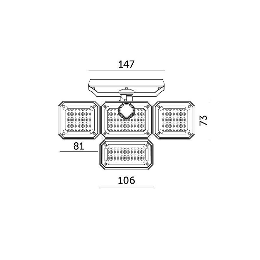 LED napelemes reflektor érzékelővel GLOW LED/2,5W/3,7V 6500K IP44 2400 mAh + távirányító