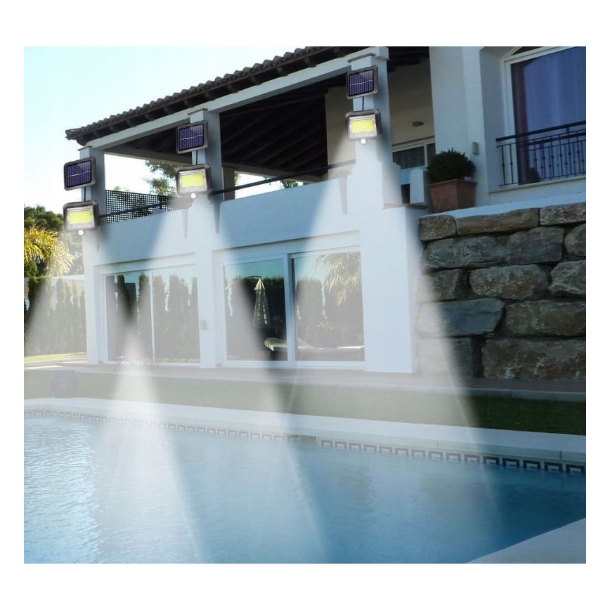 LED Napelemes reflektor érzékelővel INTEGRA LED/3W/3,7V 1200 mAh IP44 + távirányítás