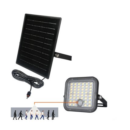 LED-dimmelhető napelemes reflektor érzékelővel LED/10W/3,7V 3000/4000K IP65 3600 mAh + távirányító