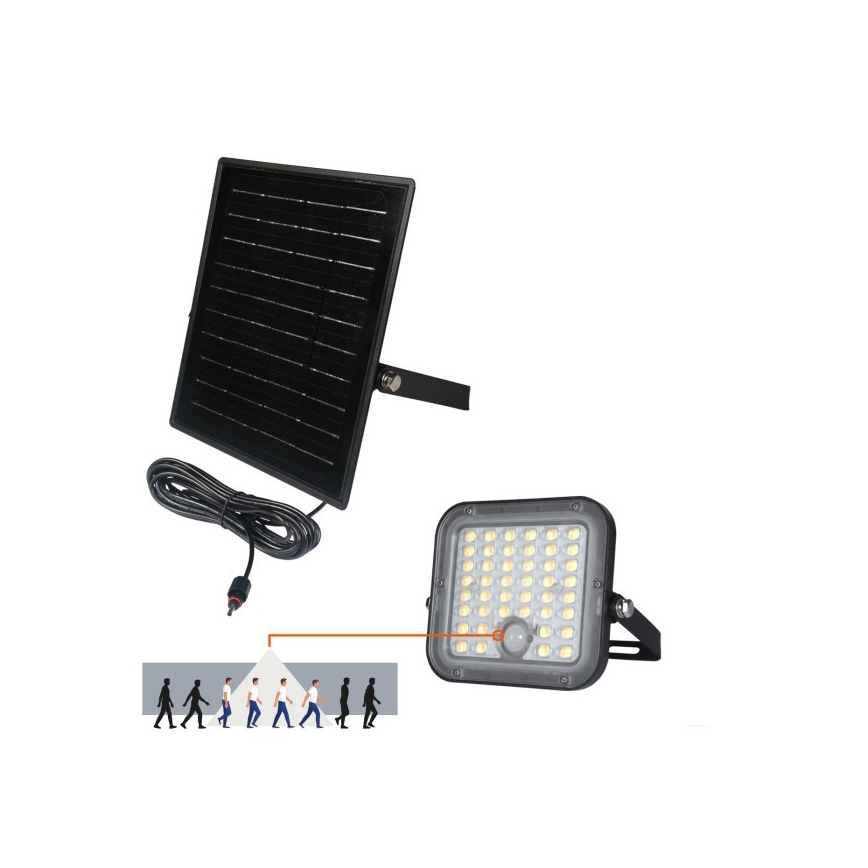 LED-dimmelhető napelemes reflektor érzékelővel LED/10W/3,7V 3000/4000K IP65 3600 mAh + távirányító