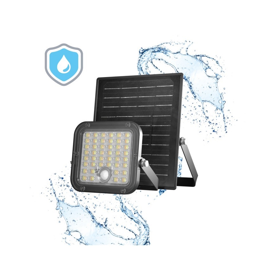 LED-dimmelhető napelemes reflektor érzékelővel LED/10W/3,7V 3000/4000K IP65 3600 mAh + távirányító