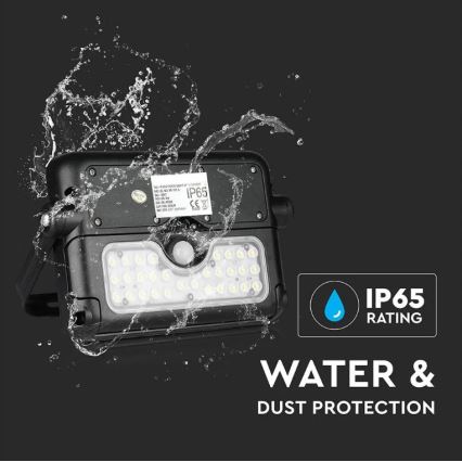 LED napelemes reflektor érzékelővel LED/5W/3,7V IP65 4000K 3000 mAh