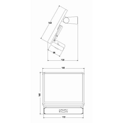 LED napelemes reflektor érzékelővel LED/8W/3,7V 2000 mAh IP54 fekete