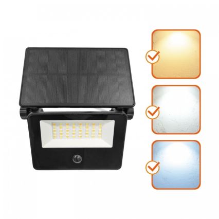 LED napelemes reflektor érzékelővel NCS G2 LED/20W/3,7V 3000/4000/6500K IP54 2600 mAh
