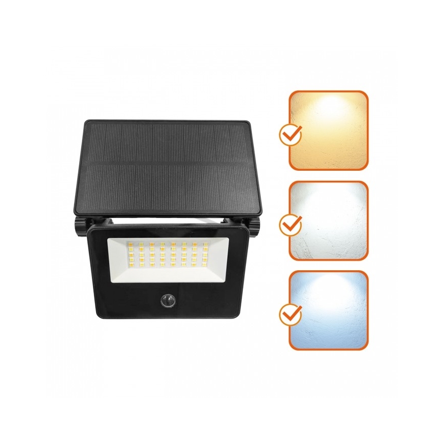 LED napelemes reflektor érzékelővel NCS G2 LED/20W/3,7V 3000/4000/6500K IP54 2600 mAh