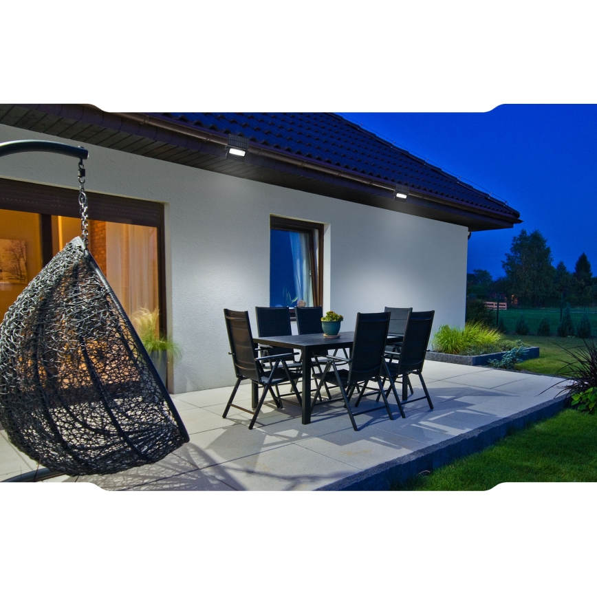 LED Napelemes reflektor mozgás- és szürkületérzékelővel NOCTIS LED/2W/1800 mAh 3,7V 6000K IP65