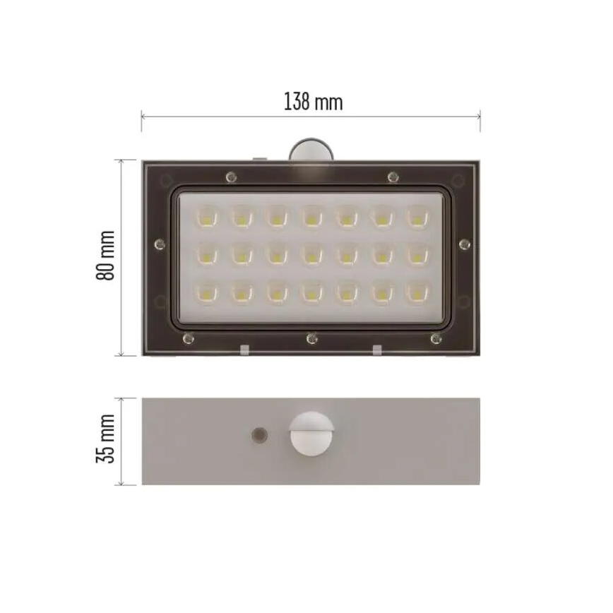 LED Napelemes reflektor mozgásérzékelővel LED/3,7V 1200mAh 4000K IP65 fehér