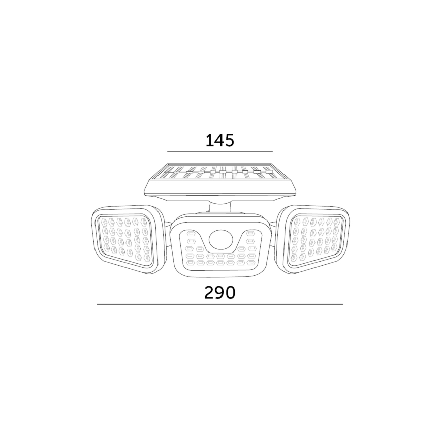 LED napelemes reflektor érzékelővel LED/1,5W/3,7V 6000K IP44 2400 mAh
